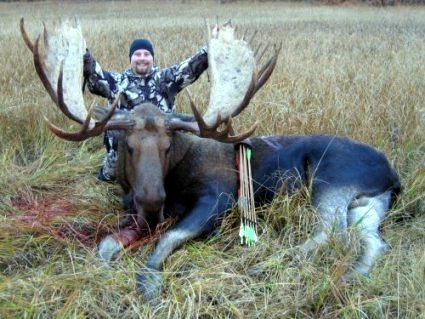Chuck with a moose